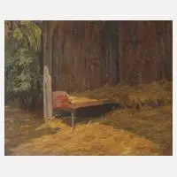 Prof. Richard Benno Adam, Futterstelle, 1913, Öl auf Karton