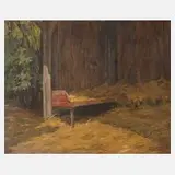 Prof. Richard Benno Adam, Futterstelle, 1913, Öl auf Karton