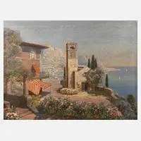 Gottfried Arnegger, Südliche Küstenlandschaft, Ölmalerei