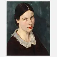 Franz Aumer, Damenportrait, 1932, Öl auf Papier