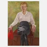 Hellmut Bachrach-Barée, Reiterin im Sessel, Öl auf Leinwand