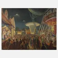 Georg Batscheider, "Jahrmarkt", 1905, Öl auf Leinwand