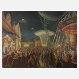 Georg Batscheider, "Jahrmarkt", 1905, Öl auf Leinwand