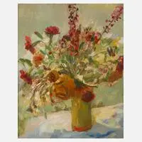 Max Bergmann, Blumenstillleben, Öl auf Pappe