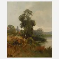 Charles Clair, romantische Landschaft, Öl auf Leinwand