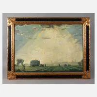 Fritz Gartner, "Heuernte", Öl auf starker