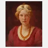 Walther Gasch, Bildnis Maria Hölbe, Öl auf Sperrholz