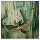 Prof. Max Frey, "Poseidon und Tochter", 1931, Öl auf Sperrholz