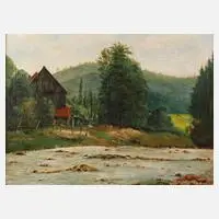 L. Gorges, Flusslandschaft, Öl auf Leinwand