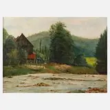 L. Gorges, Flusslandschaft, Öl auf Leinwand