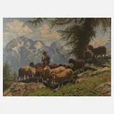Georg Hänel, Schäfer im Hochgebirge, 1930, Öl auf Leinwand