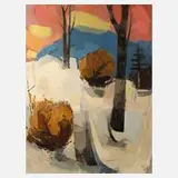 Wilhelm Kneisel, "Der frühe Schnee", 1902, Öl auf Leinwand