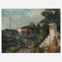 F. Koller, Die Gärtnerei, Öl auf Leinwand