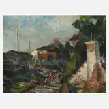 F. Koller, Die Gärtnerei, Öl auf Leinwand