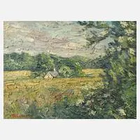 F. Körner, Frühsommerlandschaft, Öl auf Hartfaserplatte