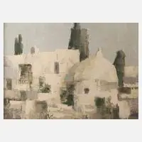 M. A. Krüger, Tunesische Landschaft, 1969, Öl auf Leinwand