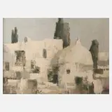 M. A. Krüger, Tunesische Landschaft, 1969, Öl auf Leinwand