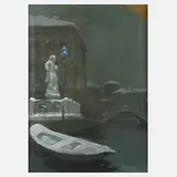 Prof. Carlo Lotti, Winter in Venedig, Öl auf Leinwand