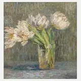 Gertrud Louis, Gefüllte Tulpen, Öl auf Leinwand auf Holz