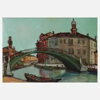 Rudolf Lunghard, In Venedig, 1956, Öl auf Papier und auf Pappe doubliert