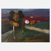 Alexandr Rodin, expressive Landschaft, Öl auf Malkarton