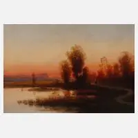 Miklós Santho, Abenddämmerung, Öl auf Leinwand