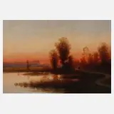 Miklós Santho, Abenddämmerung, Öl auf Leinwand