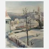 Seifert, Winterlandschaft, Öl auf Karton