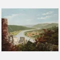Seppl, Mainlandschaft mit Ruine, 1940, Öl auf Leinwand