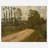 René Sergent, expressive Landschaft, 1926, Öl auf Holz