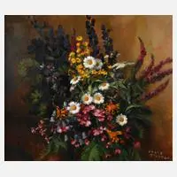 Franzi Purgstaller-Strobl, Sommerblumenstrauß, Öl auf Malkarton