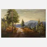 Wolfgang Heinz Unger, "Höhenweg bei Meran", Öl auf Malkarton