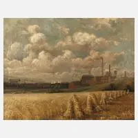 Georg Wagenführ, Blick auf die Leuna-Werke, Öl auf Leinwand