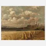 Georg Wagenführ, Blick auf die Leuna-Werke, Öl auf Leinwand