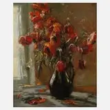 Paul Johann Walch, Mohnblumenstillleben, Öl auf Leinwand