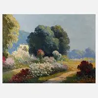 P. Weber, Blühender Rhododendron, Öl auf Leinwand