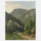 Prof. Julius Widnmann, Bewaldete Gebirgslandschaft, 1922, Öl auf Leinwand