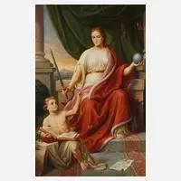 Th. Zappe, Thronende Justitia, Öl auf Leinwand