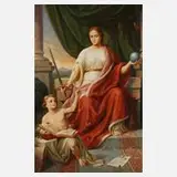 Th. Zappe, Thronende Justitia, Öl auf Leinwand