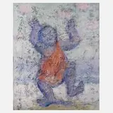 Alfred Lichter, "Tanzender Buddha am Meer", Öl auf Leinwand und Keilrahmen