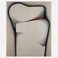 Hans Wesely, "Mit brauner Form", Acryl auf Leinwand