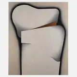 Hans Wesely, "Mit brauner Form", Acryl auf Leinwand