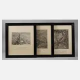 Jagd- und Tierdarstellungen by Johann Elias Ridinger, Kupferstiche auf Papier kaschiert, sold Dec 2019