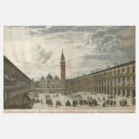 Michele Mariechi, Markusplatz in Venedig, Kupferstich