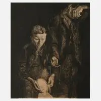 Prof. Käthe Kollwitz, "Zertretene", Aquatintaradierung und Kaltnadel