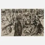 Max Liebermann, Fischmarkt in Amsterdam, Radierung