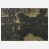 Fritz Overbeck, "Abend am Fließ in Worpswede", Radierung