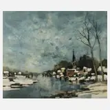 Jacob Savery, Winterliches Dorf, Farbradierung