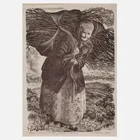 "In Jablunkau" by Pawel Steller, 1895, Holzschnitt, sold Dec 2019
