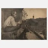 Hans Thoma, "Feierabend", Radierung
